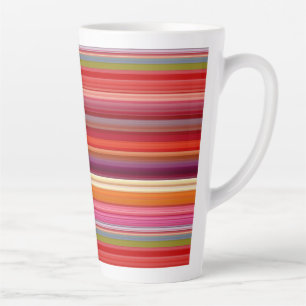Schattige vintage gestreepte kleuren latte mok