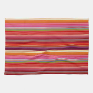 Schattige vintage gestreepte kleuren theedoek