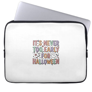 Schattige vintage Halloween te vroeg typografie T- Laptop Sleeve