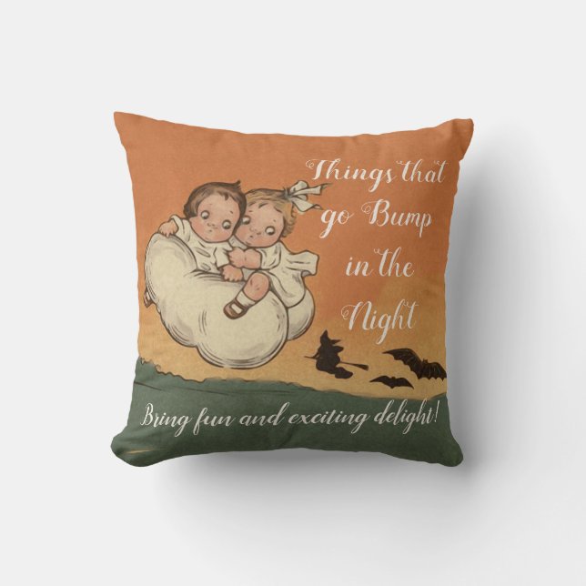 Schattige vintage Halloween tweezijdige aangepaste Kussen (Voorkant)
