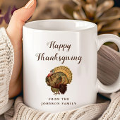 Schattige vintage kalkoen gelukkig thanksgiving koffiemok