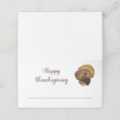 Schattige Vintage Kalkoen Gelukkig Thanksgiving Plaatskaartje (Buitenkant ongevouwen)