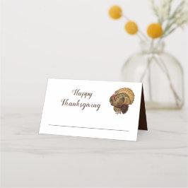 Schattige Vintage Kalkoen Gelukkig Thanksgiving Plaatskaartje