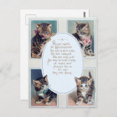 Schattige vintage kerstkat grappig gedicht briefkaart (Voorkant / Achterkant)