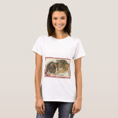 Schattige Vintage Kerstkatten T-shirt (Voorkant volledig)