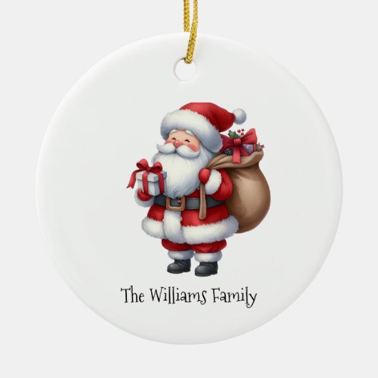 Schattige Vintage Kerstman Kerst Keramisch Ornament (Voorkant)