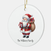 Schattige Vintage Kerstman Kerst Keramisch Ornament (Links)