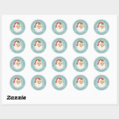 Schattige Vintage Kerstman Kerst Ronde Sticker (Vel)
