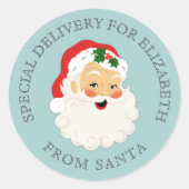 Schattige Vintage Kerstman Kerst Ronde Sticker (Voorkant)