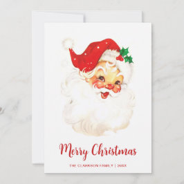 Schattige Vintage Kerstman Kerstmis Feestdagenkaart