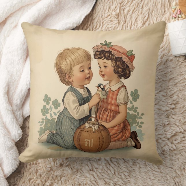 Schattige Vintage Kinderen Kussen (Deken)