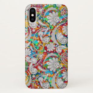 Schattige vintage kleurrijke witte paisley patrone Case-Mate iPhone case