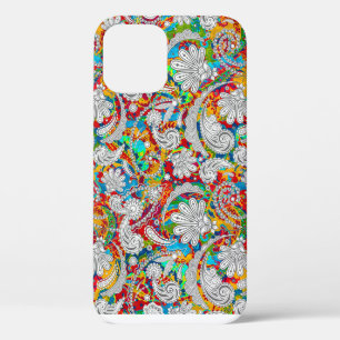 Schattige vintage kleurrijke witte paisley patrone Case-Mate iPhone case