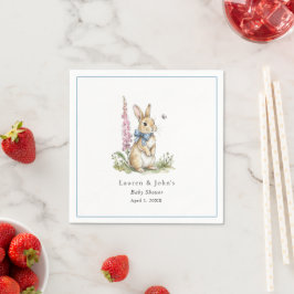 Schattige vintage Konijn Baby jongens Shower  Servet