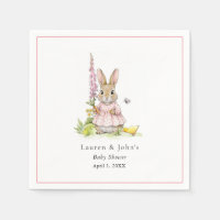 Schattige vintage Konijn Baby meisje Shower