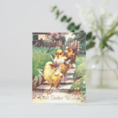 Schattige vintage paaskuikens briefkaart (Staand voorkant)
