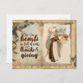Schattige Vintage Thanksgiving Erkenntelijkheid  Briefkaart (Voorkant / Achterkant)