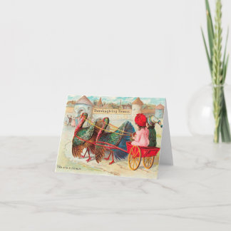 Schattige Vintage Thanksgiving Feestdagen Kaart