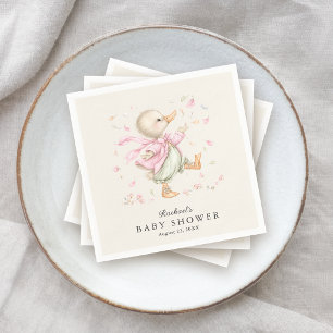 Schattige Vintage Verhaaltjesboek Eendje Baby Show Servet