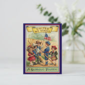 Schattige vintage vierde juli patriottisch briefkaart (Staand voorkant)