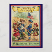 Schattige vintage vierde juli patriottisch briefkaart (Voorkant)