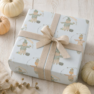 Schattige vintage vogelverschrikker halloween cadeaupapier