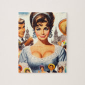 Schattige Vintage Vrouw Legpuzzel (Verticaal)