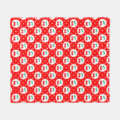 Schattige vintage zomer kersen op helder rood fleece deken (Voorkant (Horizontaal))