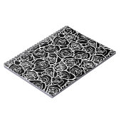 Schattige vintage zwarte en witte rozen notitieboek (Linkerzijde)