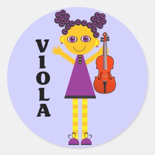 Schattige Viola Meisje Sticker (Voorkant)