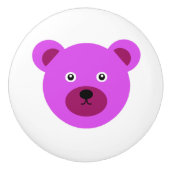 Schattige violet Beer Keramische Knop (Voorkant)