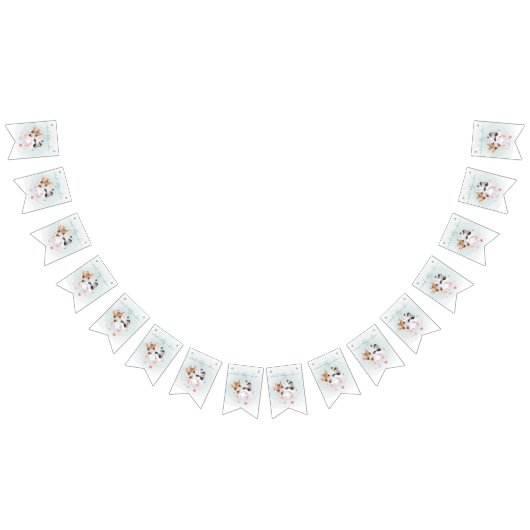 Schattige virtuele Baby showers met maskers Vlaggetjes (Alle)