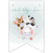 Schattige virtuele Baby showers met maskers Vlaggetjes (Eerste vlag)