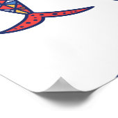 Schattige vis. Achtergrond voor kinderen. Naadloos Poster (Hoek)