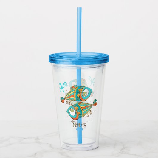Schattige vis acryl drinkbeker (Voorkant)
