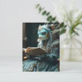 Schattige vis leest een boek briefkaart (Staand voorkant)