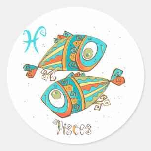 Schattige vis ronde sticker