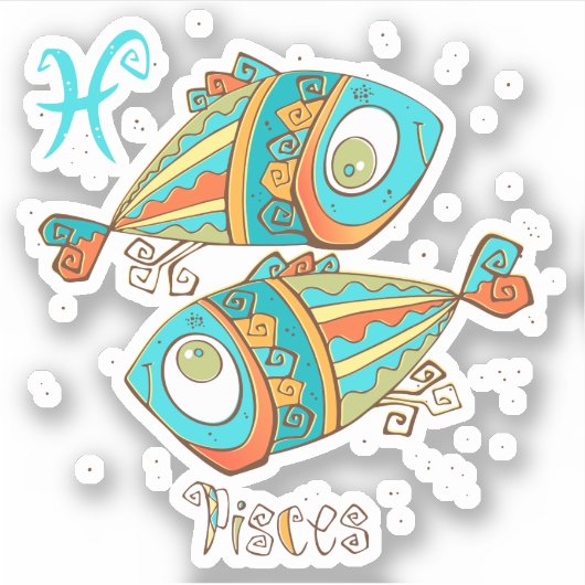 Schattige vis sticker (Voorkant)