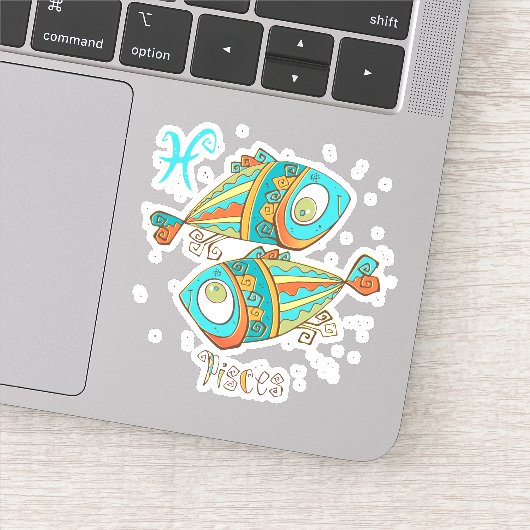 Schattige vis sticker (Detail)