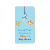 Schattige visaas Gevist Baby shower decoraties Etiket (Voorkant)