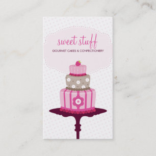SCHATTIGE VISITEKAARTJE :: Sweet Cakes Bakery Pink