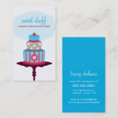 SCHATTIGE VISITEKAARTJE zoete cake bakkerij aqua b (Voorkant / Achterkant)