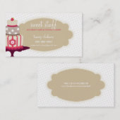 SCHATTIGE VISITEKAARTJE zoete cake bakkerij rood g (Voorkant / Achterkant)