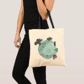 Schattige viskunst Blauw en groen Tote Bag (Voorkant (product))