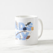 Schattige Visliefhebber Vaderdag Koffiemok (Voorkant rechts)