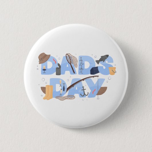 Schattige Visliefhebber Vaderdag Ronde Button 5,7 Cm (Voorkant)