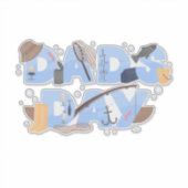 Schattige Visliefhebber Vaderdag Sticker (Voorkant)