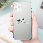 schattige vissen sticker (Telefoon)