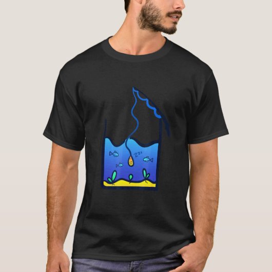 Schattige Visworm Oceaan Abstract T-shirt (Voorkant)