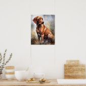 Schattige Vizsla Dog Art Print Poster (Keuken)